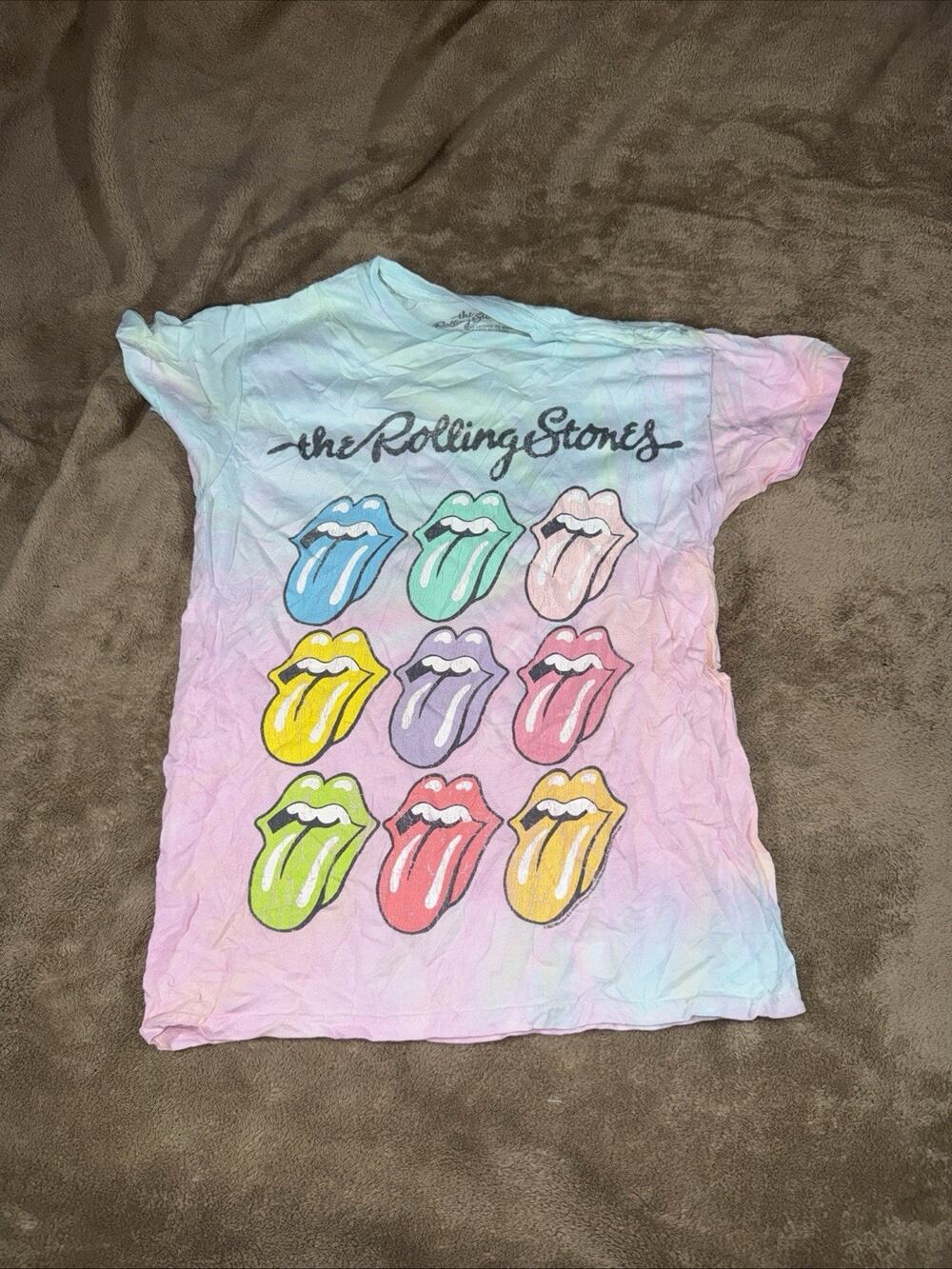 The Rolling Stones Short Sleeve Graphic T-Shirt Tie Dye Size Small (AH)